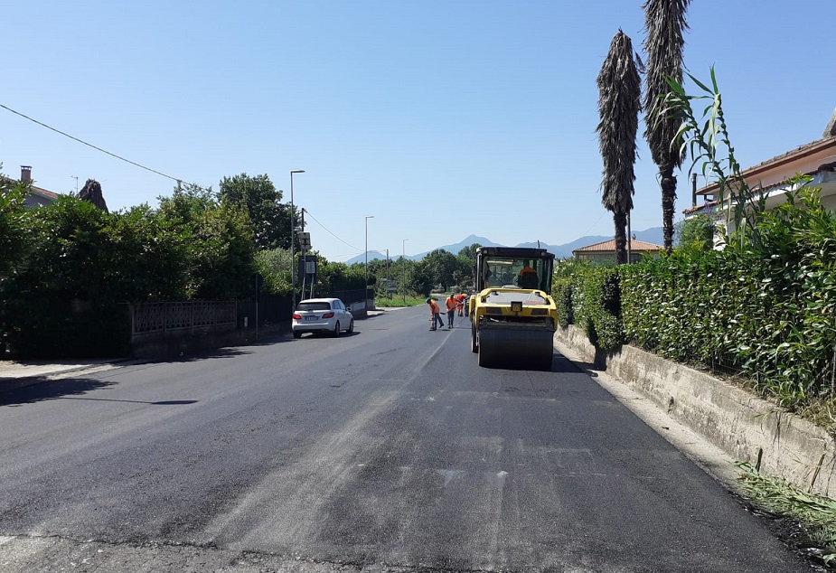 Ferentino, operai al lavoro sulla SP 23